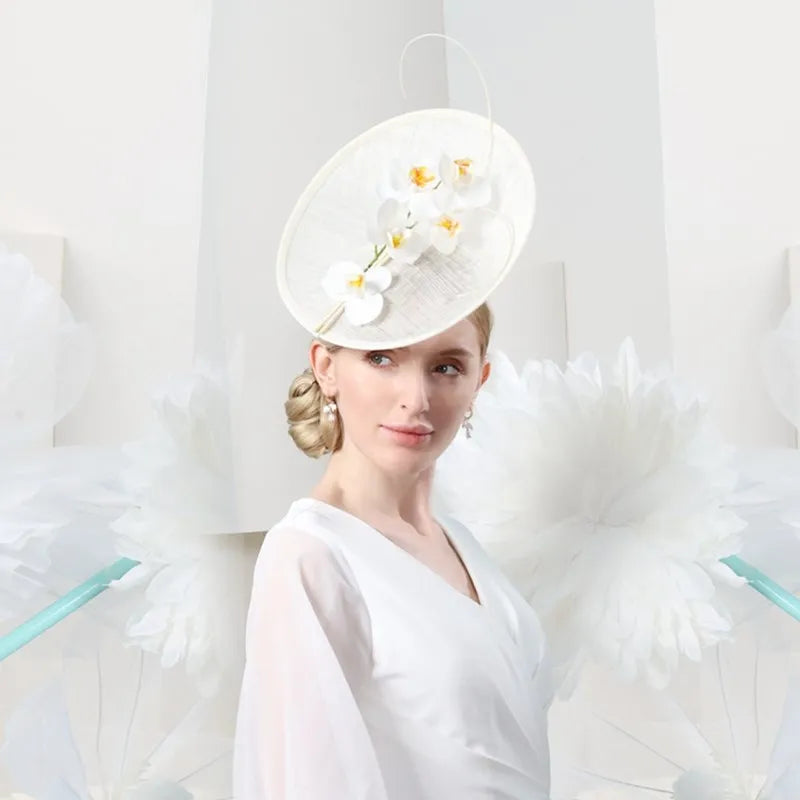 EE 2292 the new spring and summer 2023 flower feather decoration and elegant hat party travel hat girl