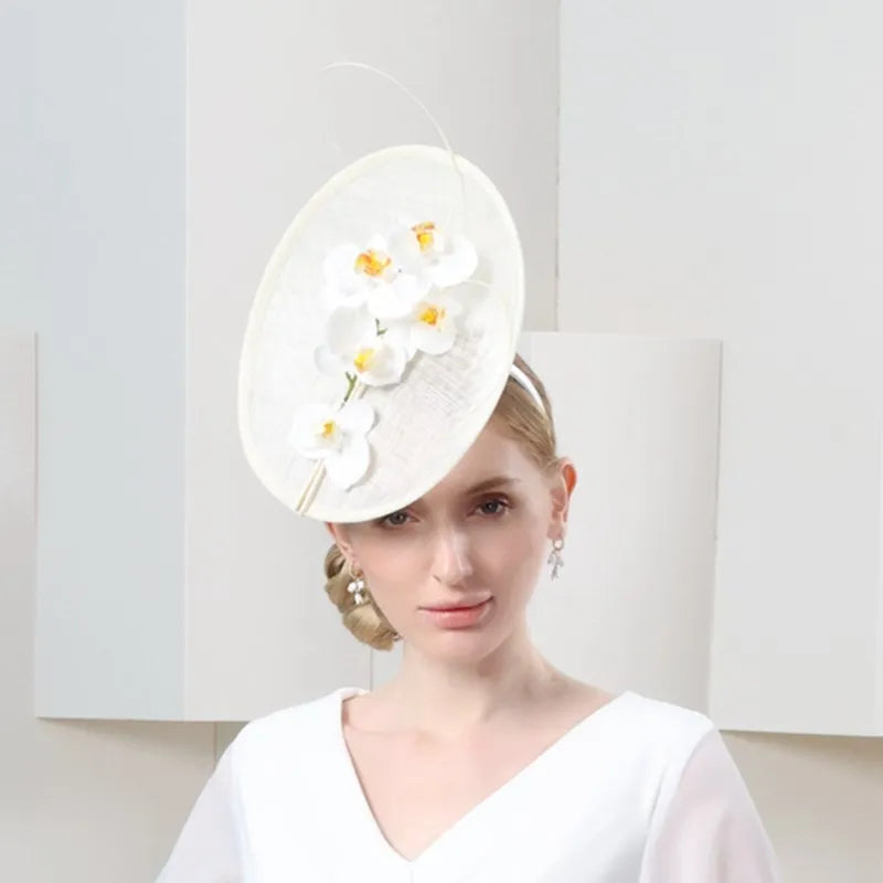 EE 2292 the new spring and summer 2023 flower feather decoration and elegant hat party travel hat girl