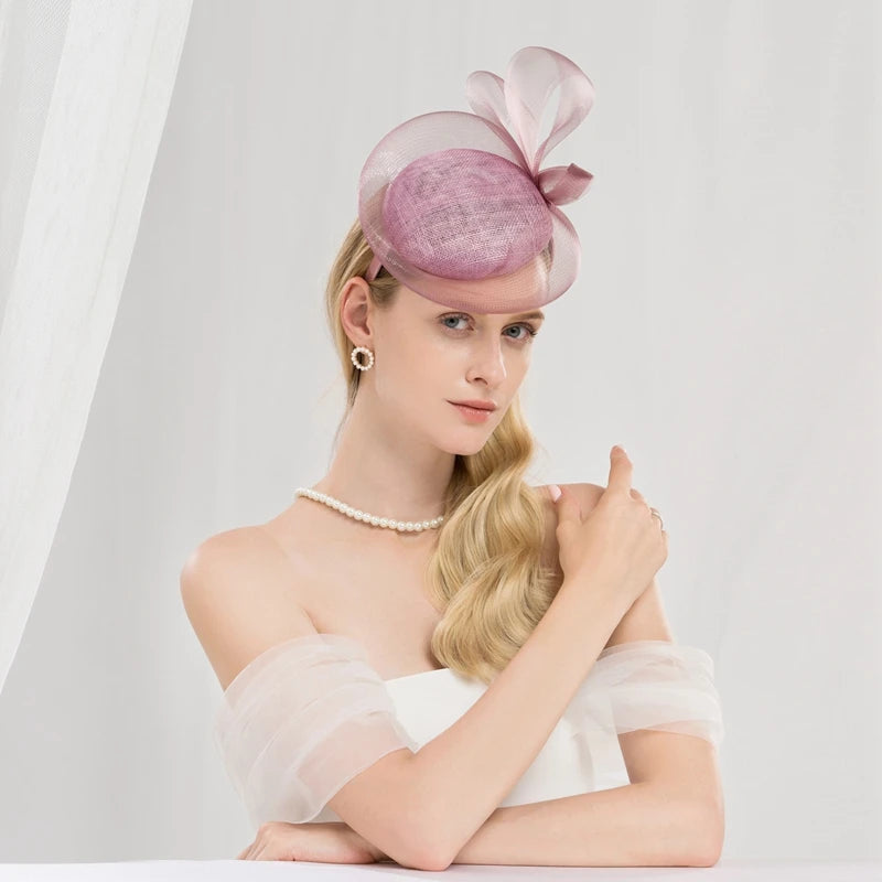 EE 2297 Spring and Summer/Original Design/Stylish/Sinamay/Bowknot/Evening Headpiece/Fascinator Hat/Tulle Fabric Hats Headpiece
