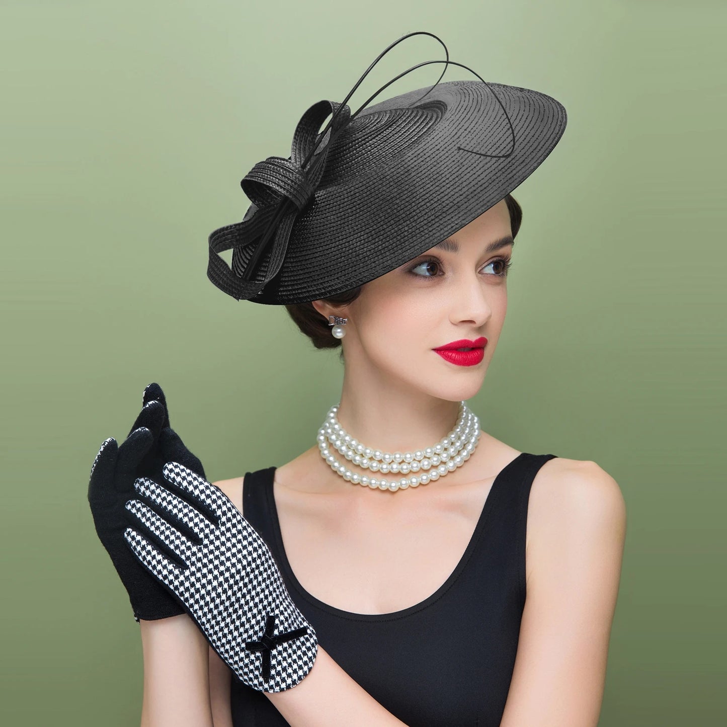EE 2333  Spring and Summer /Feather / Kentucky Derby Hat /Fascinators Black White Weddings /Cocktail Derby Party /Elegant