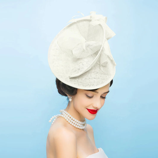 EE 2335 Spring and Summer/Elegant/Stylish/Bowknot/Feather/Special Occasion/Fascinator Hat/Sinamay/Tulle Fabric Hats Headpiece
