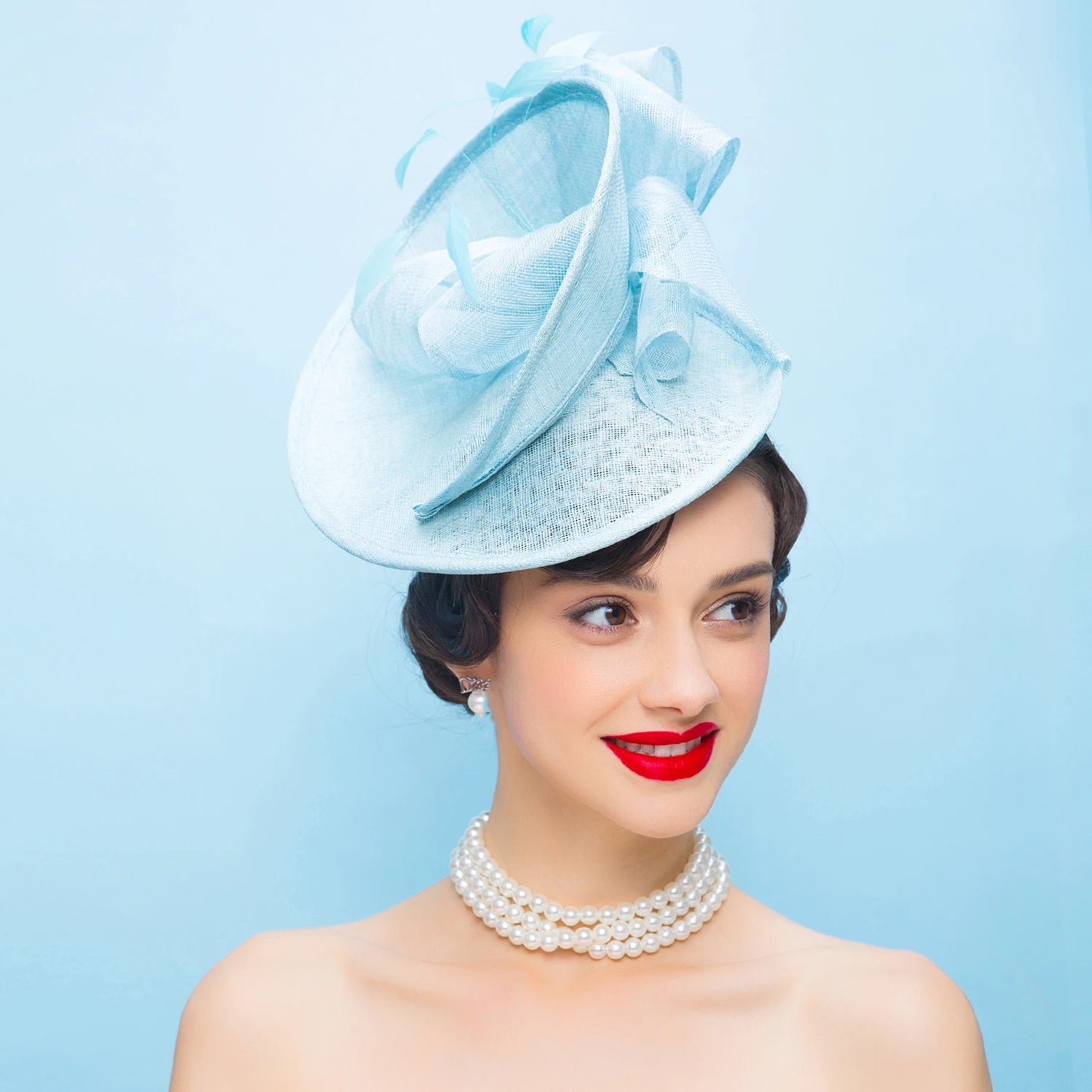 EE 2335 Spring and Summer/Elegant/Stylish/Bowknot/Feather/Special Occasion/Fascinator Hat/Sinamay/Tulle Fabric Hats Headpiece