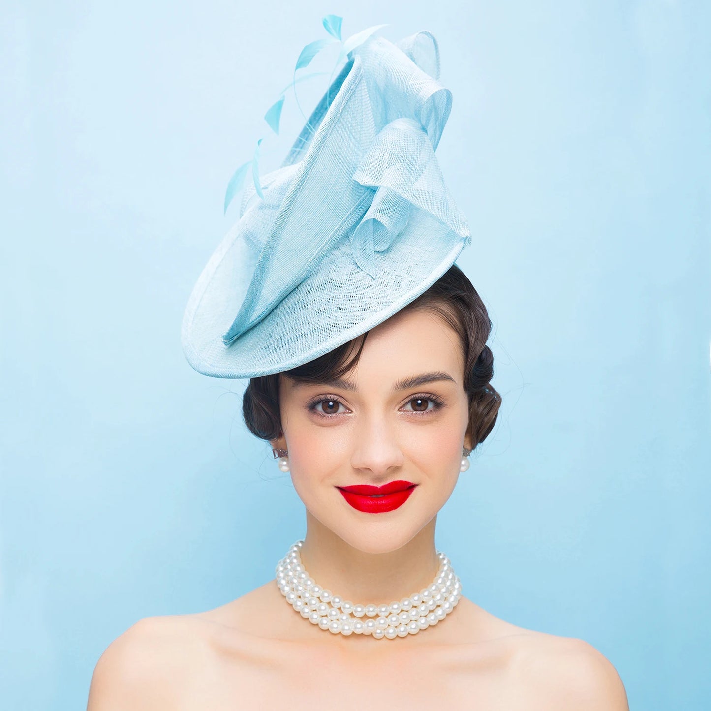 EE 2335 Spring and Summer/Elegant/Stylish/Bowknot/Feather/Special Occasion/Fascinator Hat/Sinamay/Tulle Fabric Hats Headpiece