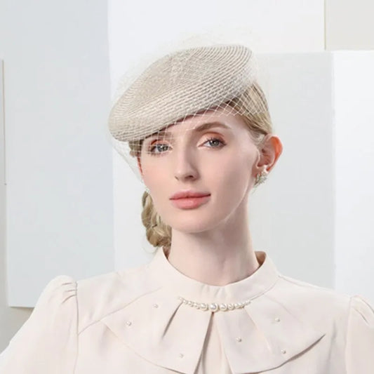 EE 2337  the new spring/summer 2023 to restore ancient ways the joker painter thin white gauze cap decorated breathable berets