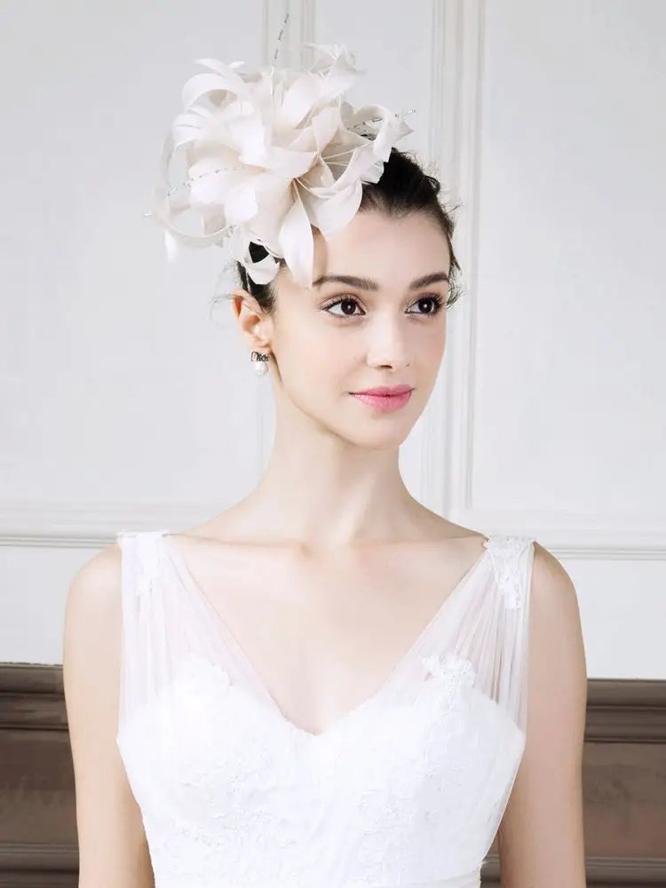 EE 2344 Spring and Summer /Fascinators Flowers /Special Occasion /Evening Headpiece /Church Wedding/Feather Hair Accessories