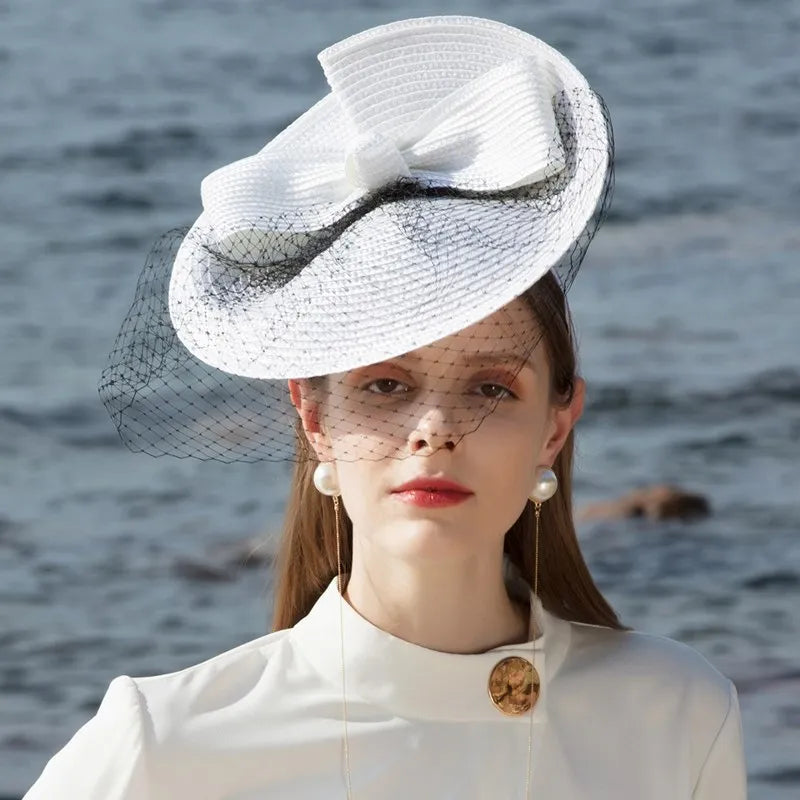 EE 2349 British elegant aristocratic  dress party hat shading female summer sun block uv hat