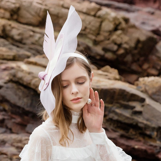 EE 2352 Spring and Summer/Original Design/Feather/Veil/Elegant Feminine Style/Special Occasion/Fascinator Hat/Beach Sun Hat