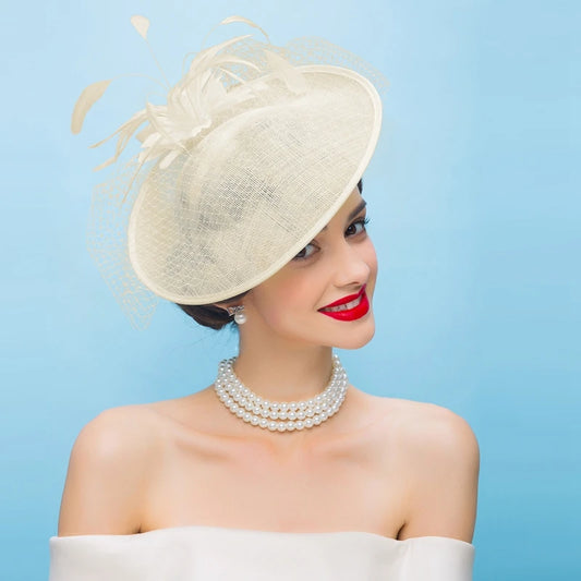 EE 2356 Spring and Summer/Elegant/Stylish/Feather/Veil/Tulle/Special Occasion/Evening Headpiece/Tulle Fabric Hats Headpiece