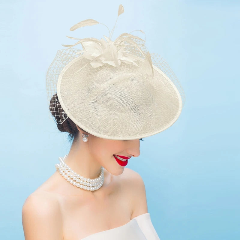 EE 2356 Spring and Summer/Elegant/Stylish/Feather/Veil/Tulle/Special Occasion/Evening Headpiece/Tulle Fabric Hats Headpiece