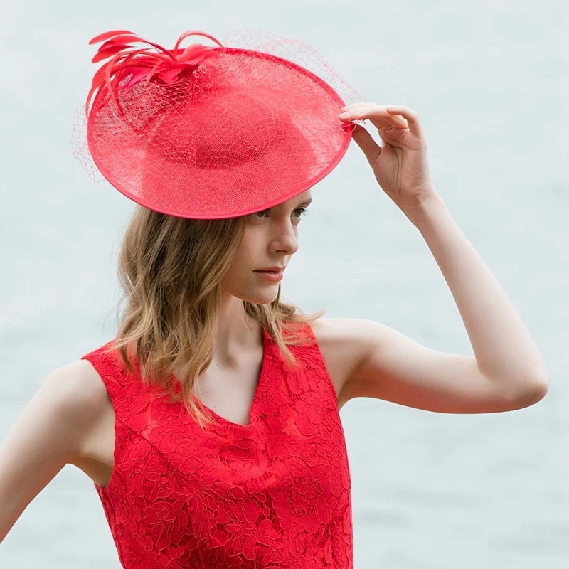 EE 2356 Spring and Summer/Elegant/Stylish/Feather/Veil/Tulle/Special Occasion/Evening Headpiece/Tulle Fabric Hats Headpiece