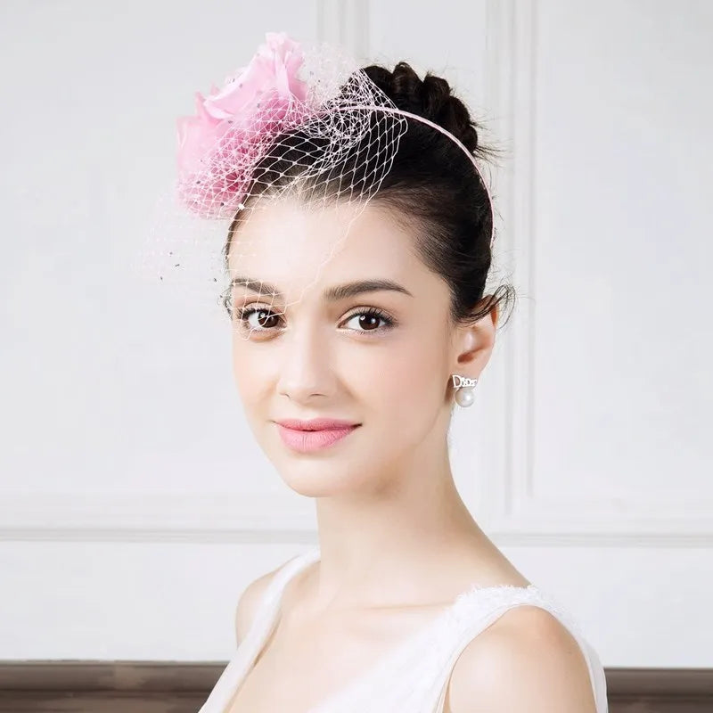 EE 2359 summer new British aristocratic  party gauze hair hoop silk hat headgear hat female summer