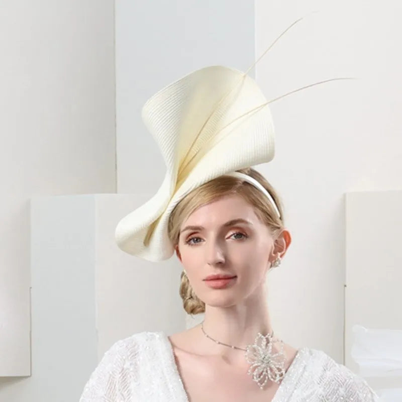 Hats Headwear Natural Fiber synthetic fibre Straw Hat Saucer Hat Cloche Hat Evening Party Horse Race Retro British With Bowknot Cap Headpiece Headwear