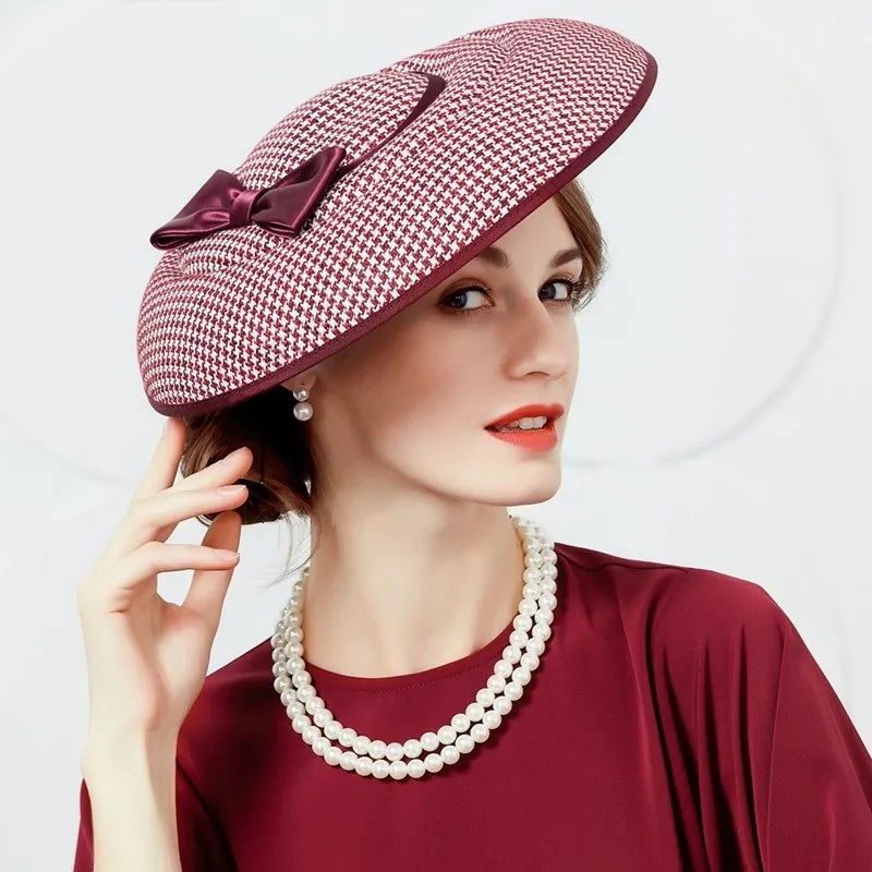 EE  2388 new winter British homburg contracted joker British female suits cap in Europe and the party hat