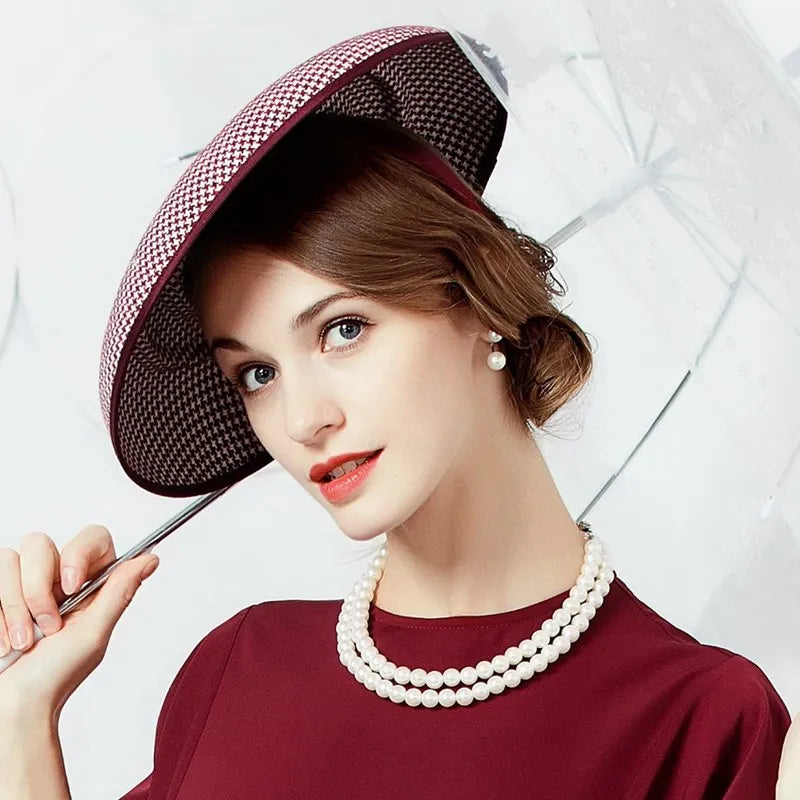 EE  2388 new winter British homburg contracted joker British female suits cap in Europe and the party hat