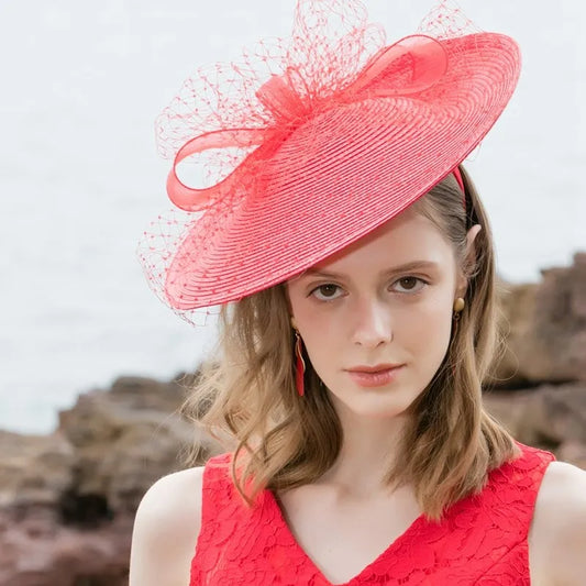 EE 2393  elegant joker British noble aristocratic dress party hat shading sun hat female summer