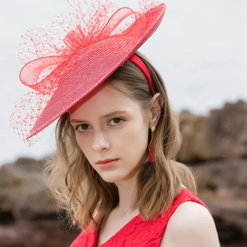 EE 2393  elegant joker British noble aristocratic dress party hat shading sun hat female summer