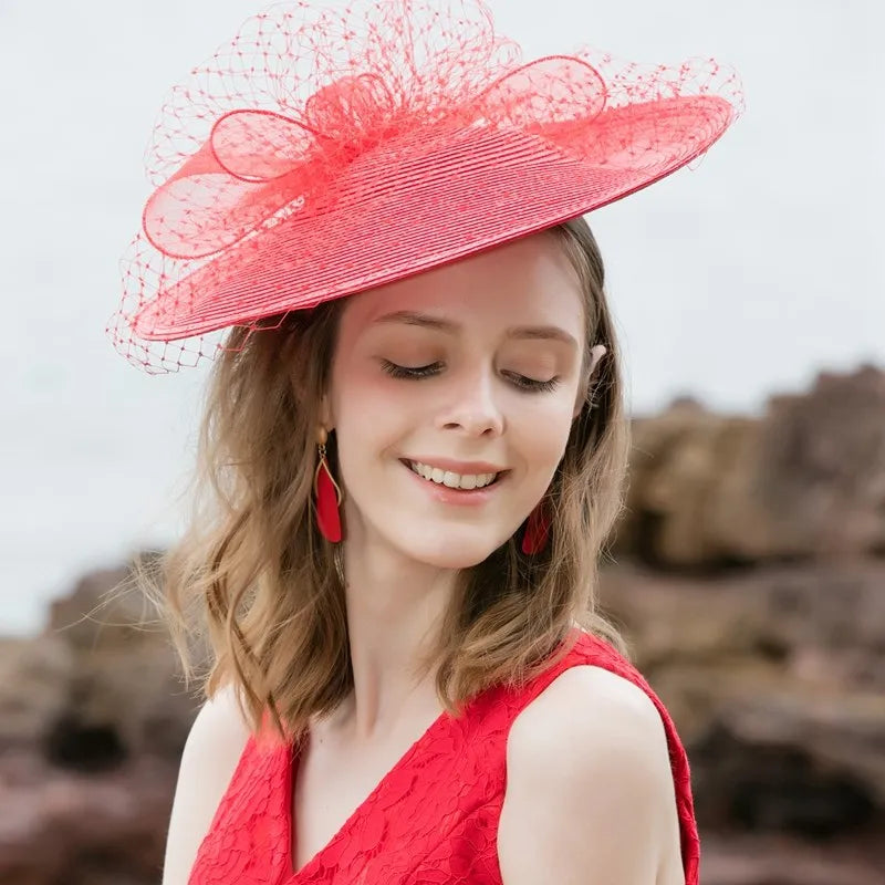 EE 2393  elegant joker British noble aristocratic dress party hat shading sun hat female summer