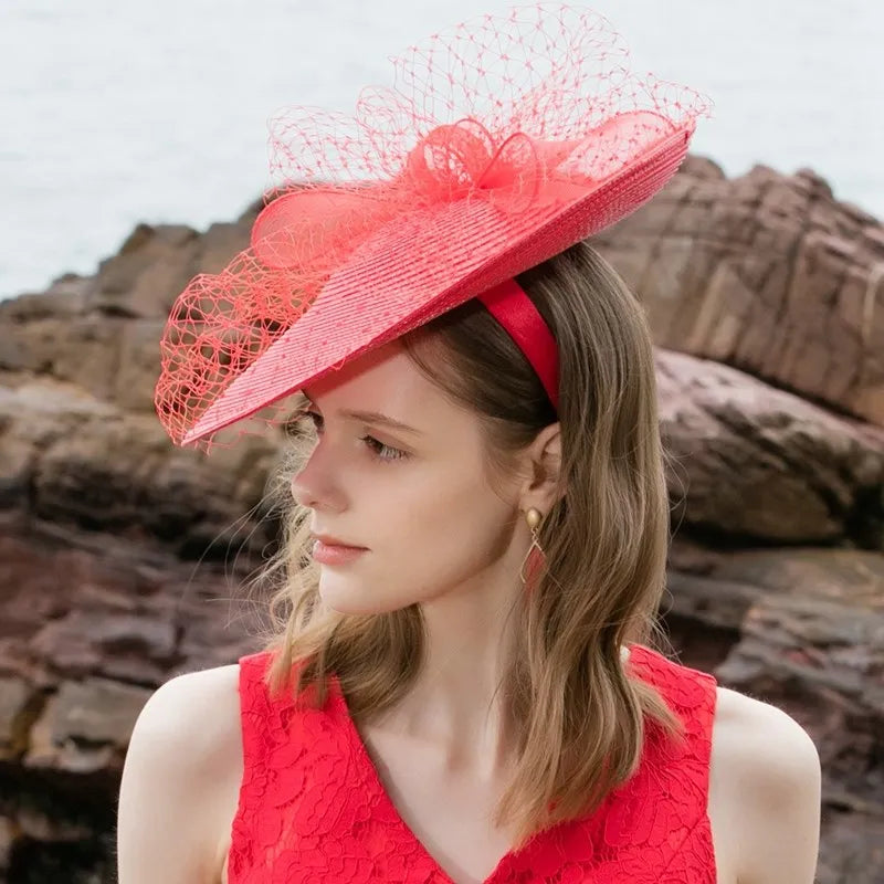 EE 2393  elegant joker British noble aristocratic dress party hat shading sun hat female summer