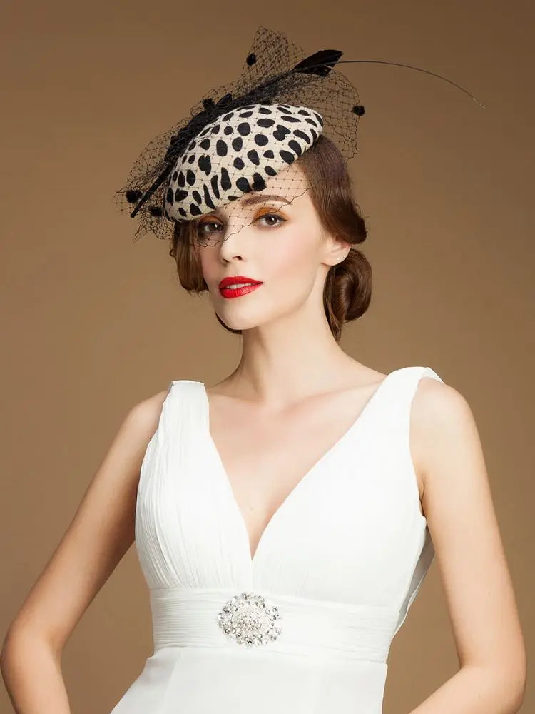 EE 3002 Winter/Striking/100% Australian Wool Felt/Birdcage Veil/Ostrich Quills/Special Occasion/Fascinators Black Pillbox Hat