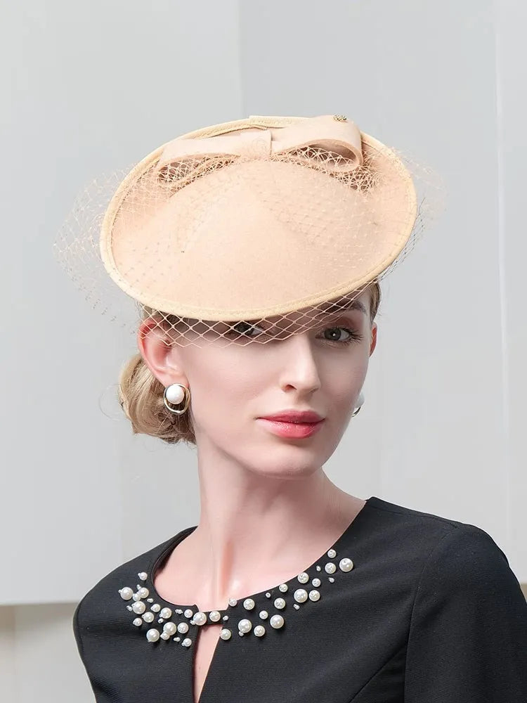 EE 3006 hair hoop with restoring ancient ways of England party hat white gauze charming small bowknot is pure wool hat girl