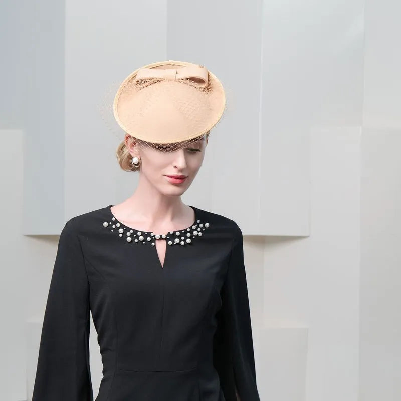 EE 3006 hair hoop with restoring ancient ways of England party hat white gauze charming small bowknot is pure wool hat girl