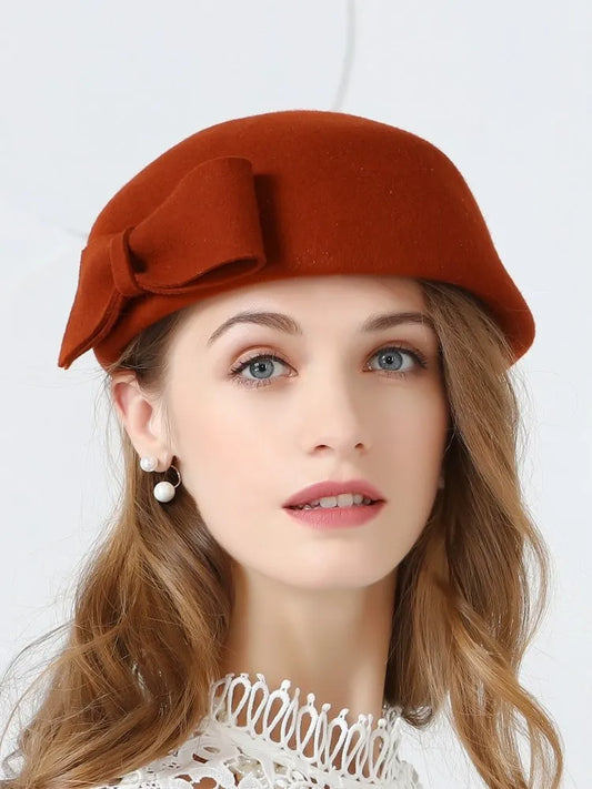 EE 3007 hat female new winter tide restoring ancient ways about British wool homburg joker socialite party dress hats