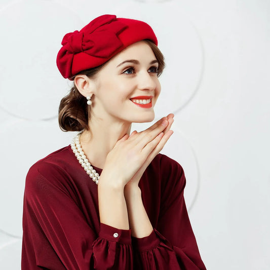 EE 3014  Autumn/Winter New British Versatile Woolen Top Hat Winter Sweet and Cute Korean Hat Girl