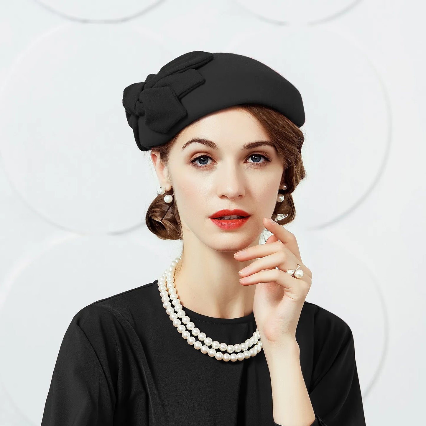 EE 3014  Autumn/Winter New British Versatile Woolen Top Hat Winter Sweet and Cute Korean Hat Girl