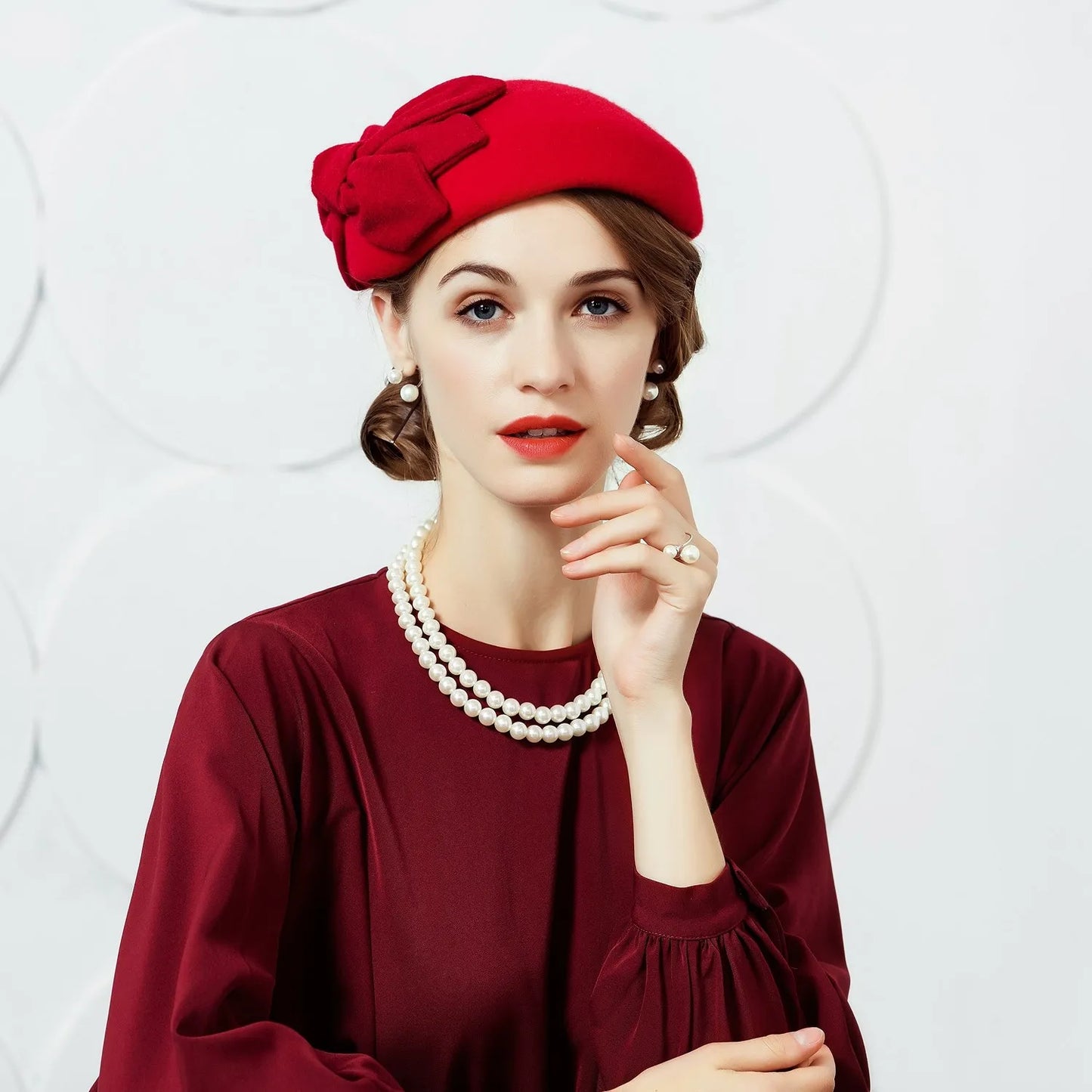 EE 3014  Autumn/Winter New British Versatile Woolen Top Hat Winter Sweet and Cute Korean Hat Girl