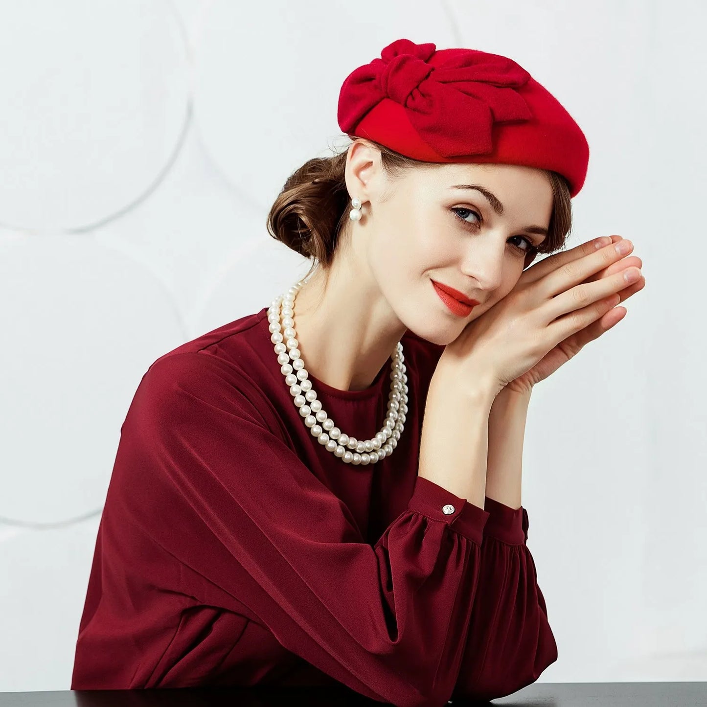 EE 3014  Autumn/Winter New British Versatile Woolen Top Hat Winter Sweet and Cute Korean Hat Girl