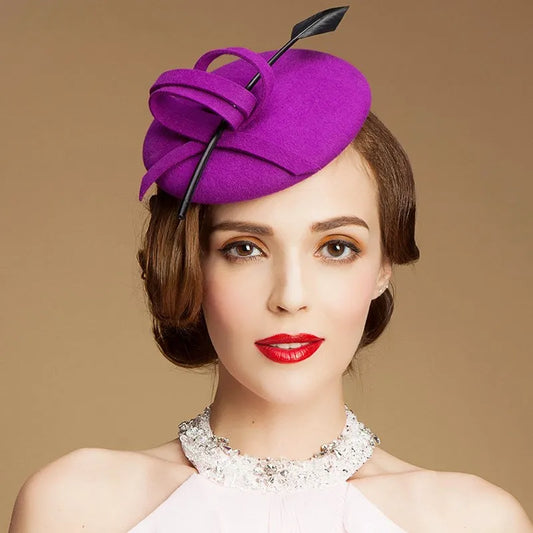 EE 3016 British hat homburg ms female side party hats fall paragraph wool cap in the spring and autumn dress felt trilby