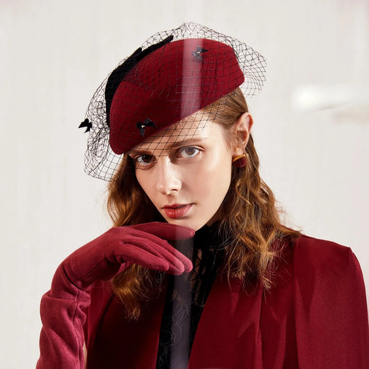 EE 3025  the party hat new winter gauze female adult hat aristocratic elegance of England party hat