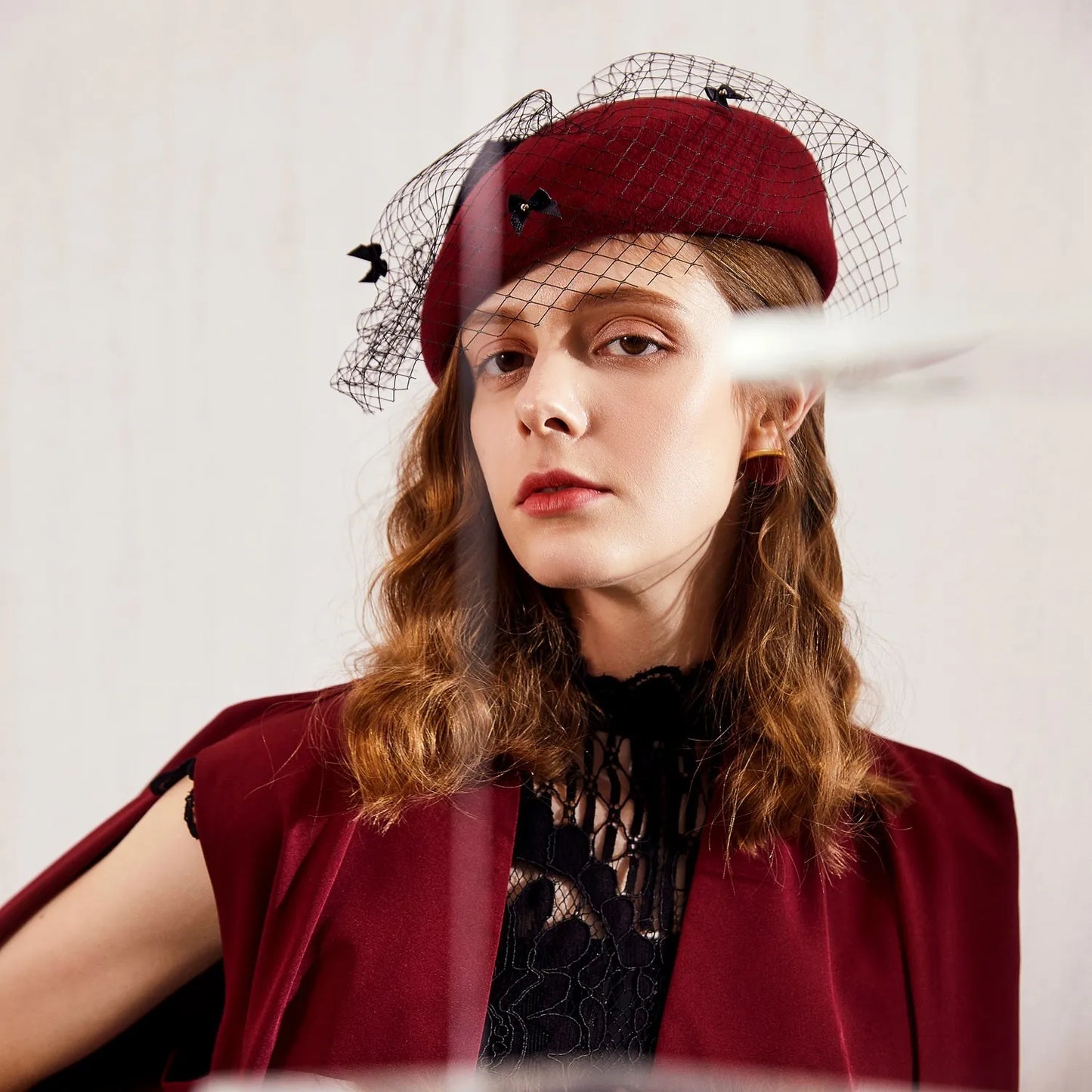 EE 3025  the party hat new winter gauze female adult hat aristocratic elegance of England party hat