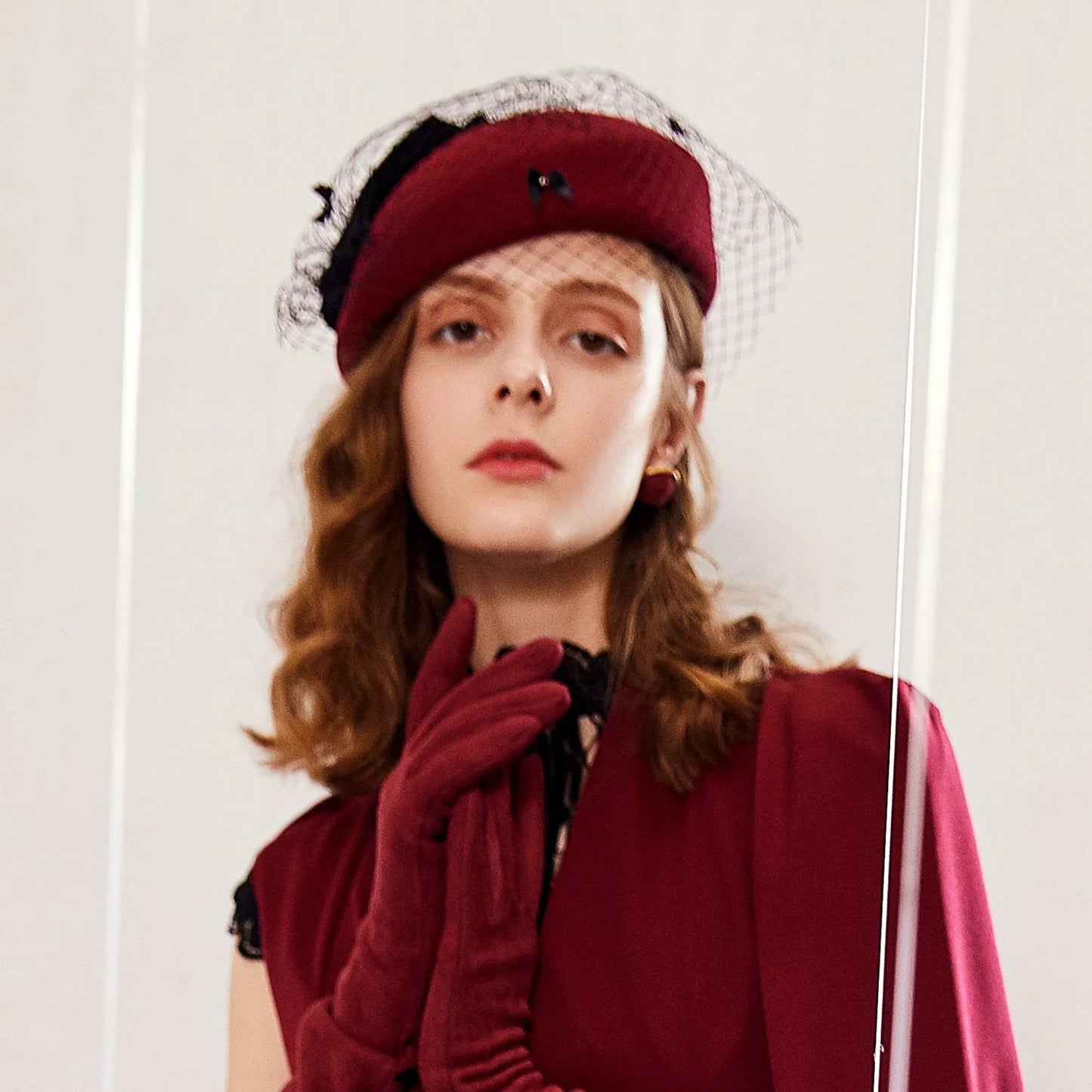 EE 3025  the party hat new winter gauze female adult hat aristocratic elegance of England party hat