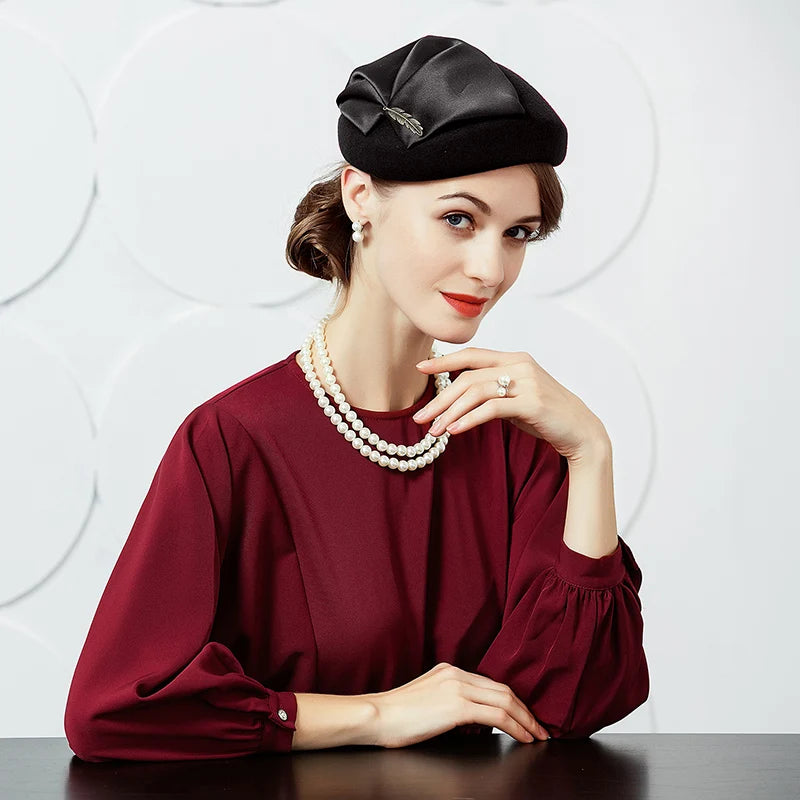 EE  3026 Winter Wool Berets /Elegant/Office & Career /Anniversary Congratulations /Special Occasion/Vintage/Ladies Tea Party