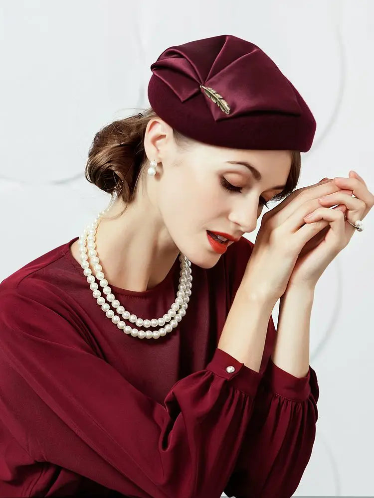 EE  3026 Winter Wool Berets /Elegant/Office & Career /Anniversary Congratulations /Special Occasion/Vintage/Ladies Tea Party