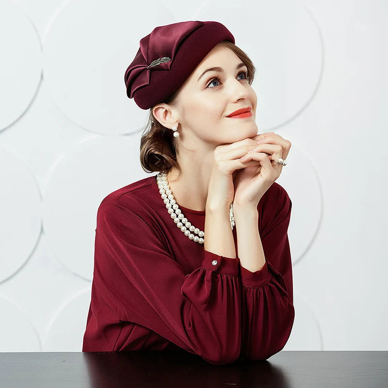 EE  3026 Winter Wool Berets /Elegant/Office & Career /Anniversary Congratulations /Special Occasion/Vintage/Ladies Tea Party