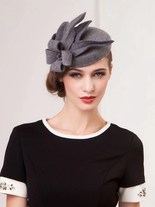 EE 3033 100% Australian Wool Felt / Formal Caps /Headpiece Classical Feminine Style /Dress Fedoras/Vintage /Special Occasion