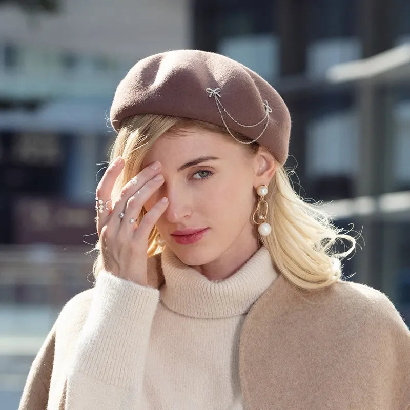 EE 3038 autumn winter wool hat in Europe and the joker female elegant winter hat