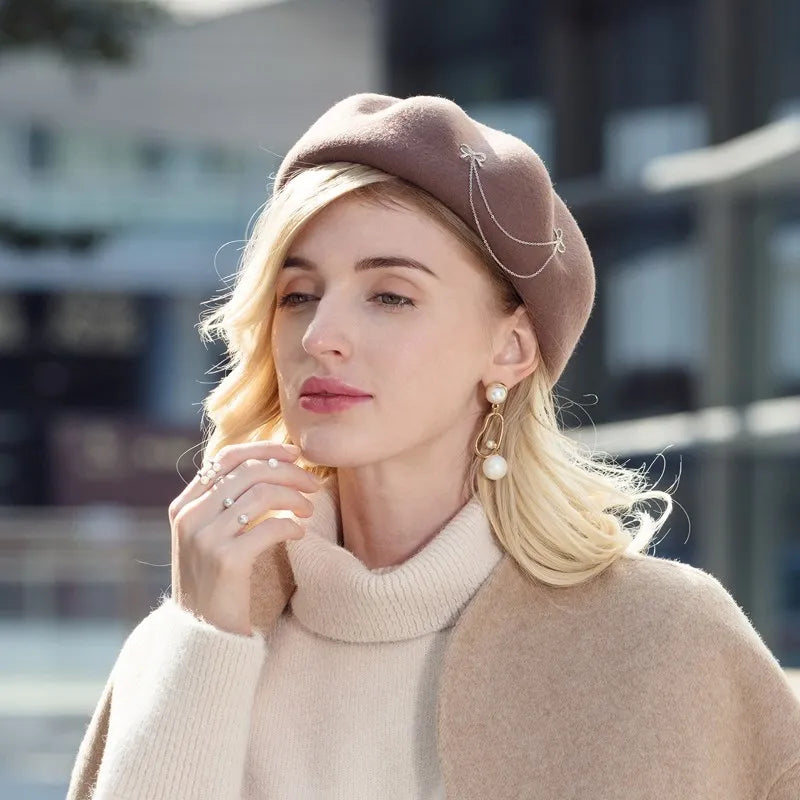 EE 3038 autumn winter wool hat in Europe and the joker female elegant winter hat