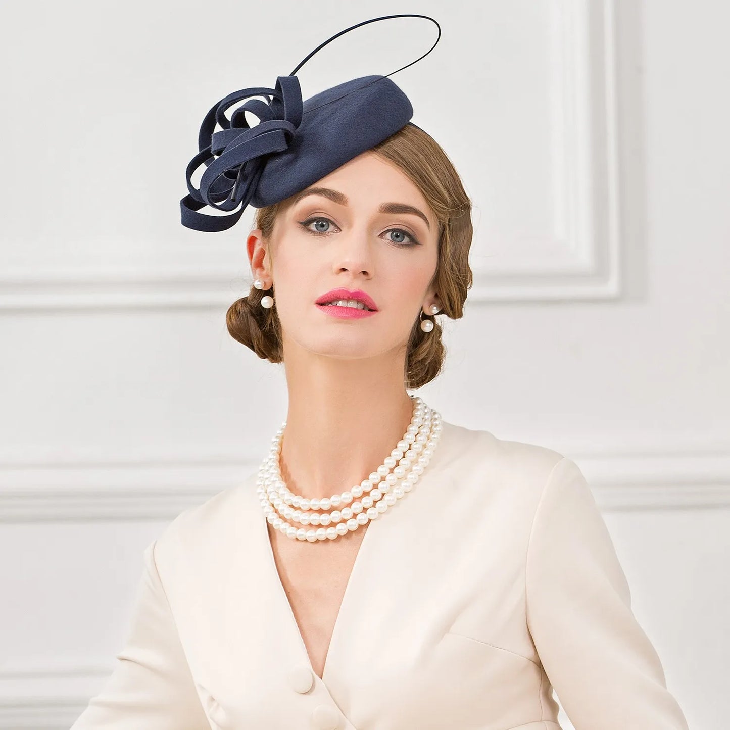 EE 3042 in Europe and the individual character small wool hat party dress British female adult hat gauze net winter hat