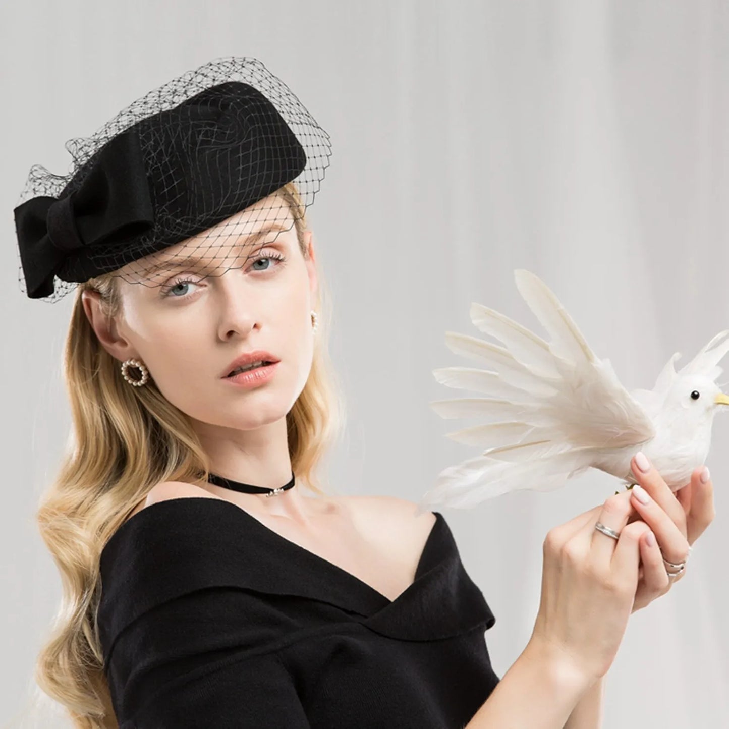 EE 3059  the new winter hat about female British wool yarn net socialite party adult little hat