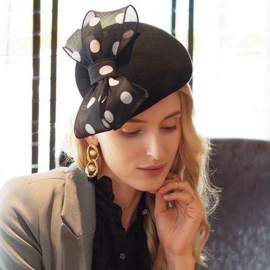 EE 3076 qiu dong British  small wool hat elegant joker winter female celebrities hat