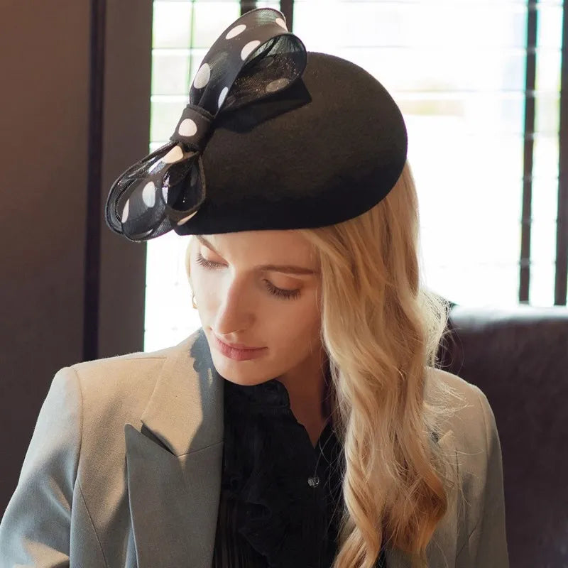 EE 3076 qiu dong British  small wool hat elegant joker winter female celebrities hat