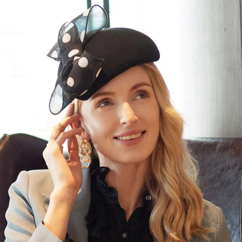 EE 3076 qiu dong British  small wool hat elegant joker winter female celebrities hat