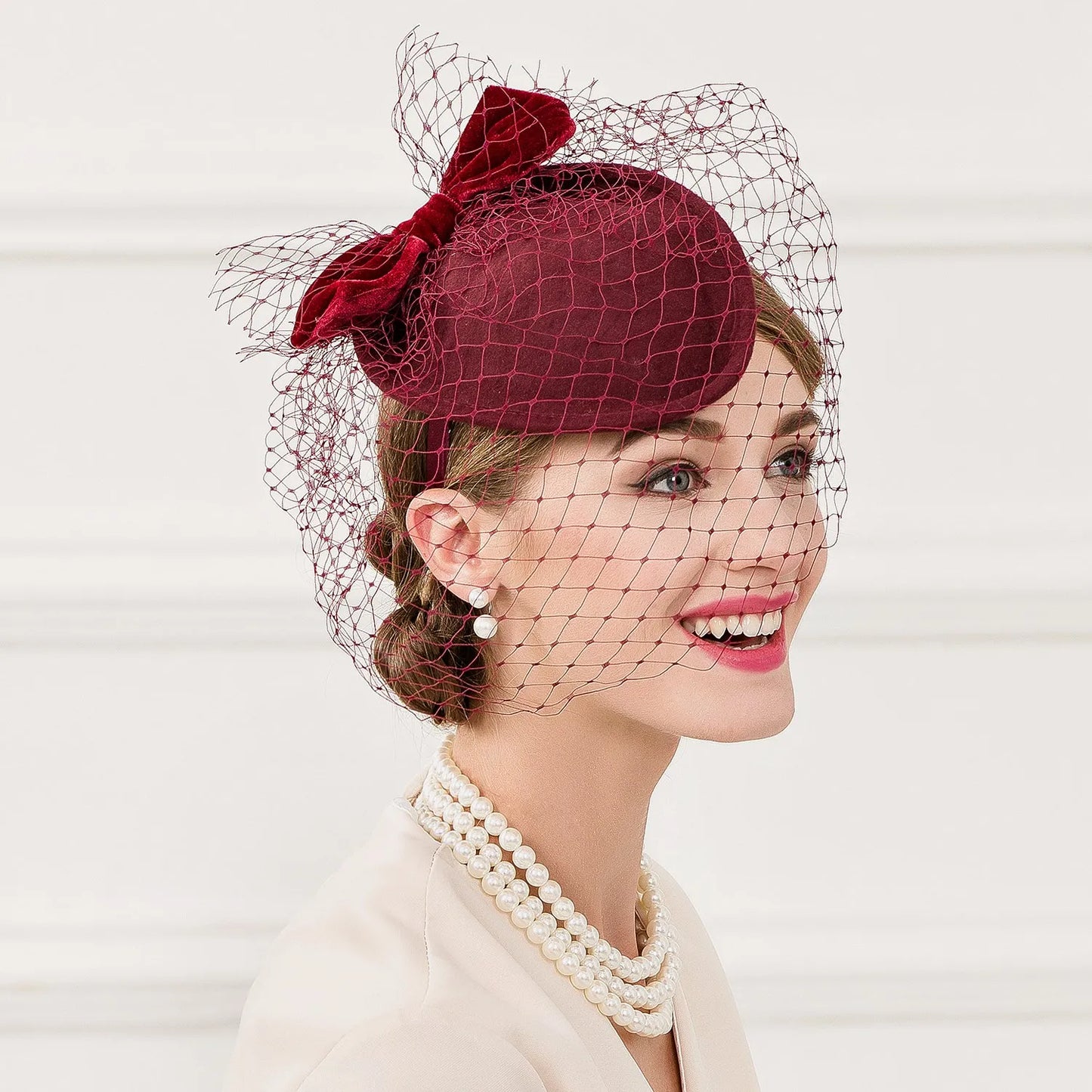 EE 3077 elegant dress homburg joker banquet gauze tire restoring ancient ways British female flight attendant hatt