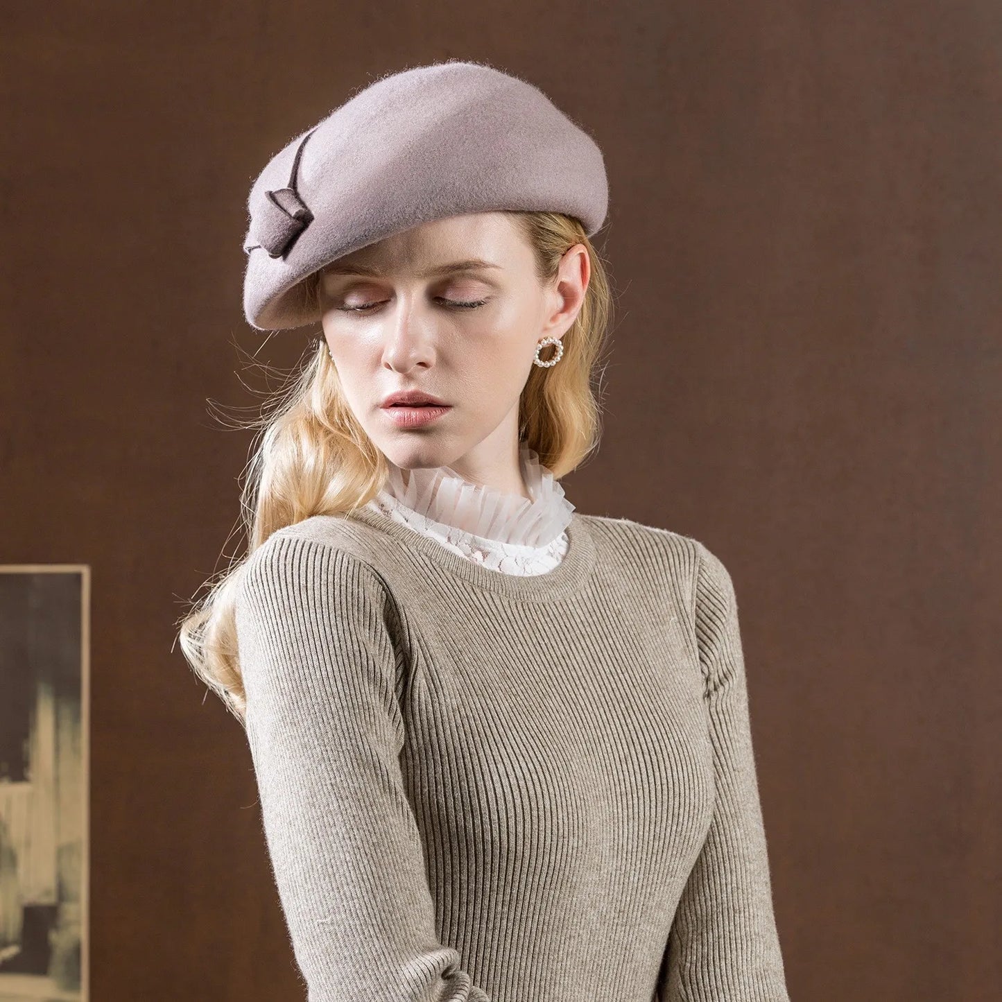 EE 3079 new winter original wool hat female joker woolen cloth cap elegant winter party hat