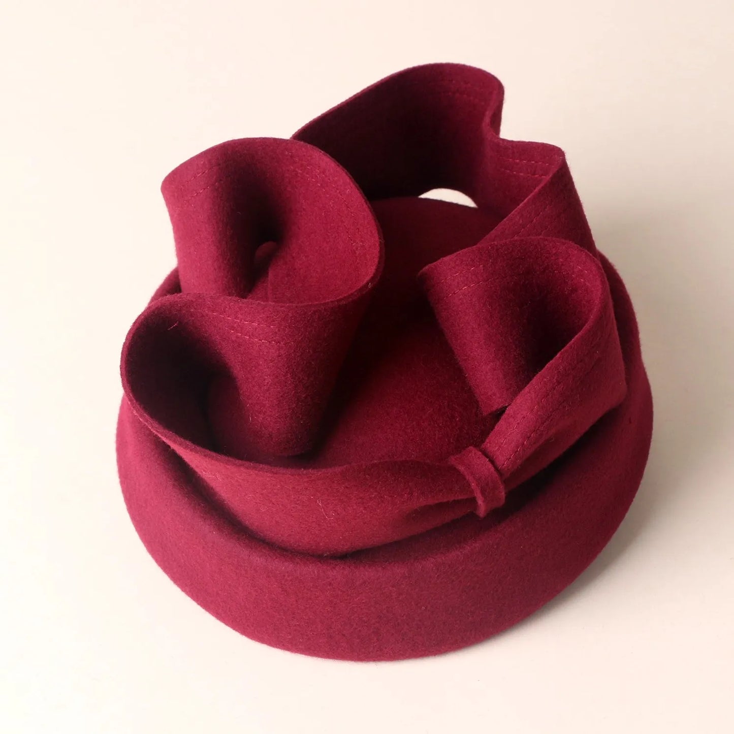 EE 3081 autumn new hat vintage wine red adult female wool hat British socialite party winter hats