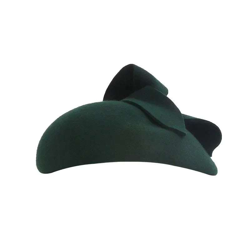 FADVES Vintage Wool Felt Fascinator Hat,   Wedding Party Cocktail Pillbox Style, Special Occasion Headpiece