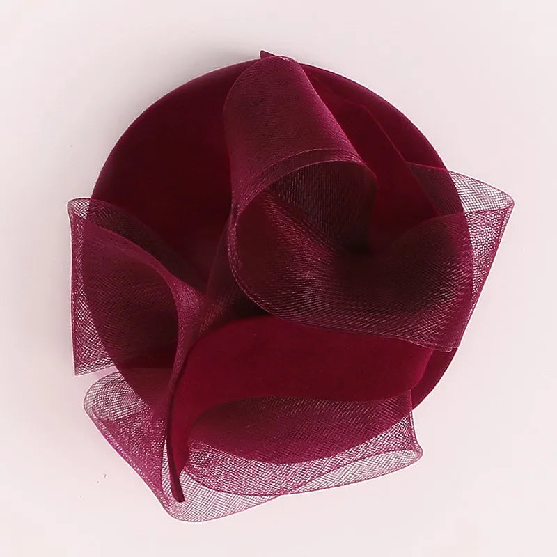 EE 3096 qiu dong French elegant British retro net yarn wool? Small female winter headgear hat party hat